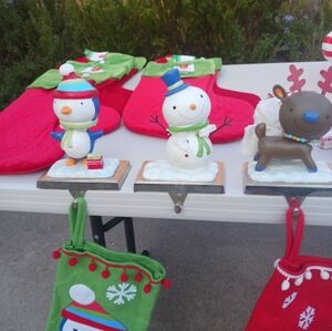 Festive Holiday Stocking Holders Set